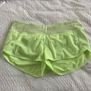 Lululemon Speed Up Lime Green Short (2.5” inseam)
